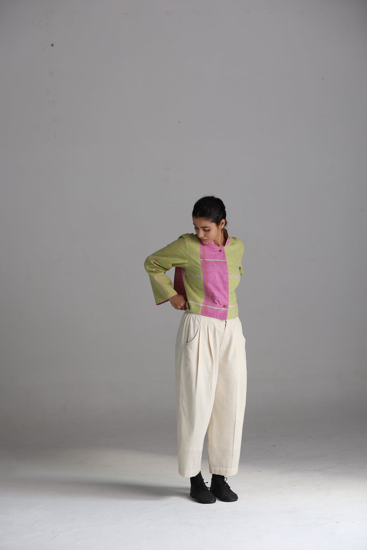 Rumal checks CROP SHIRT
