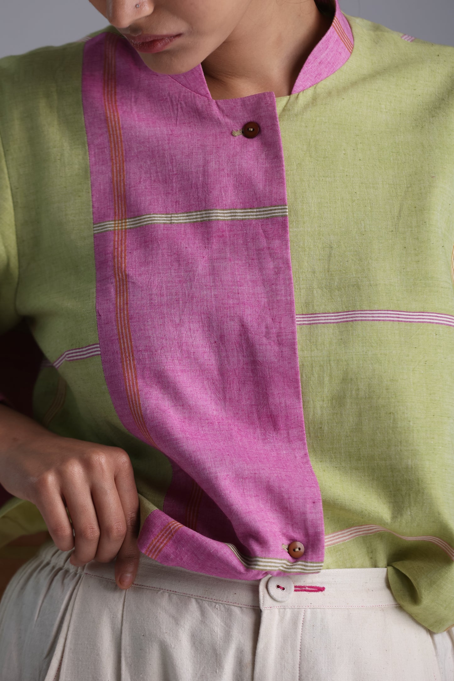 Rumal checks CROP SHIRT