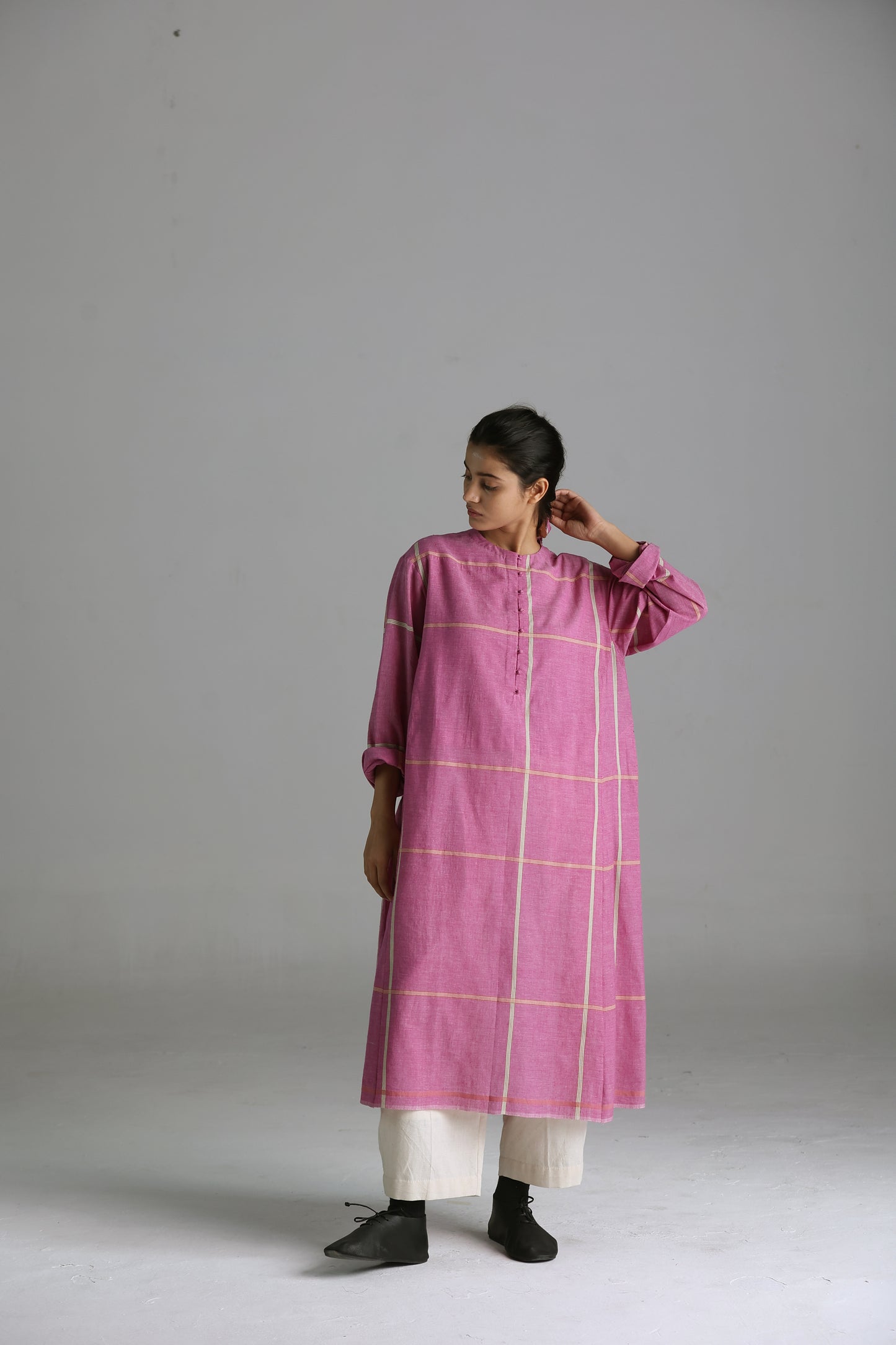 Rumal checks Kurta (Pink)