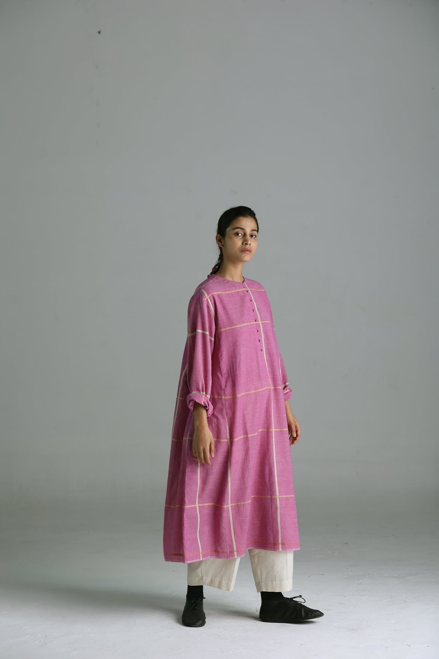 Rumal checks Kurta (Pink)