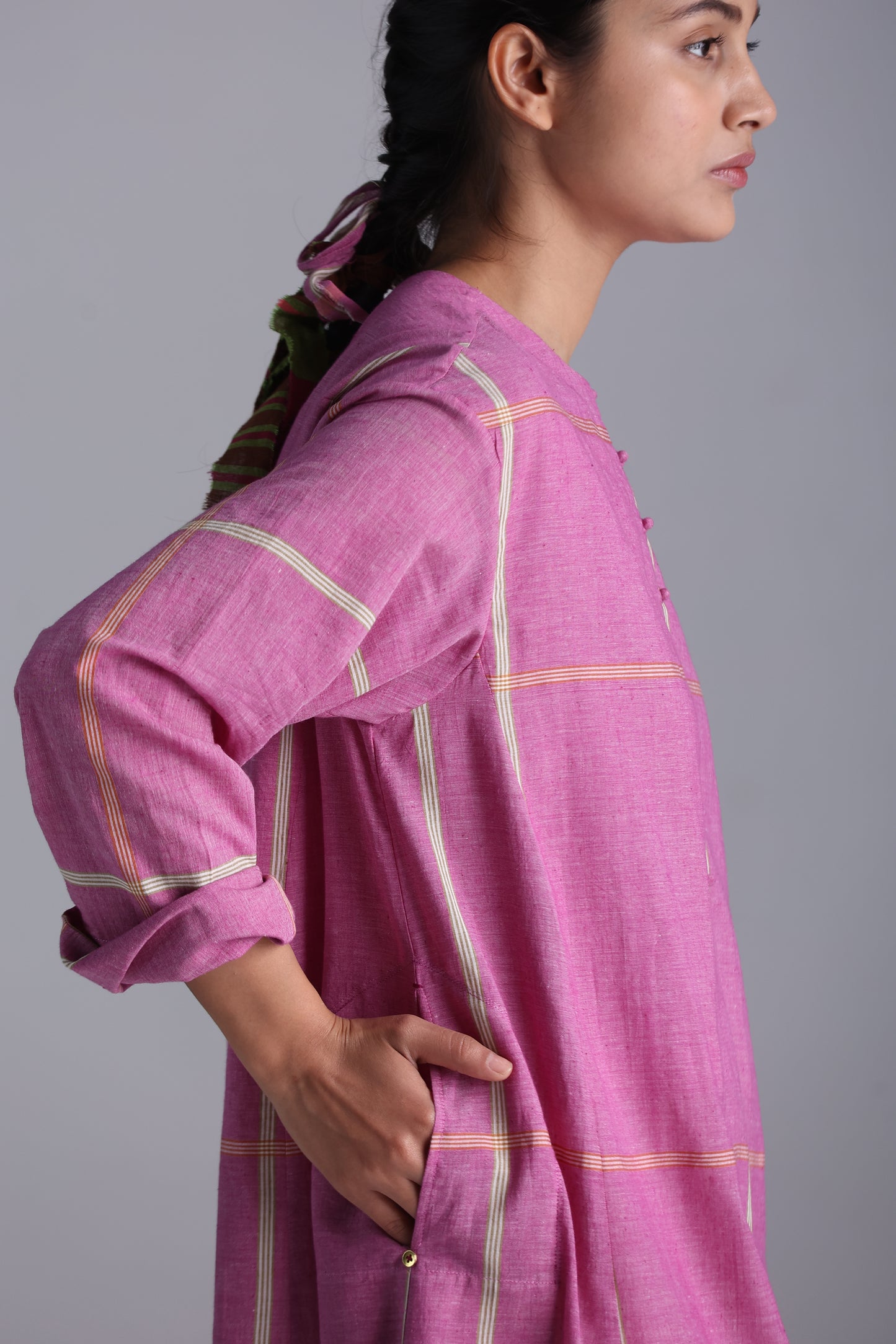 Rumal checks Kurta (Pink)