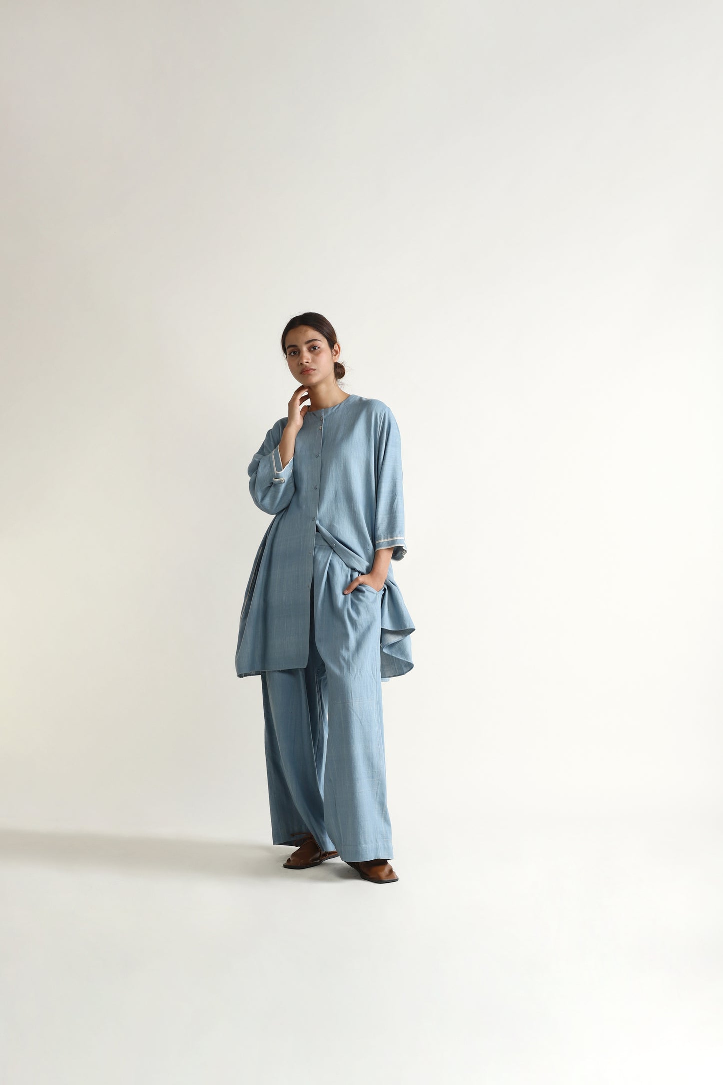 Chambray Relaxed Trousers