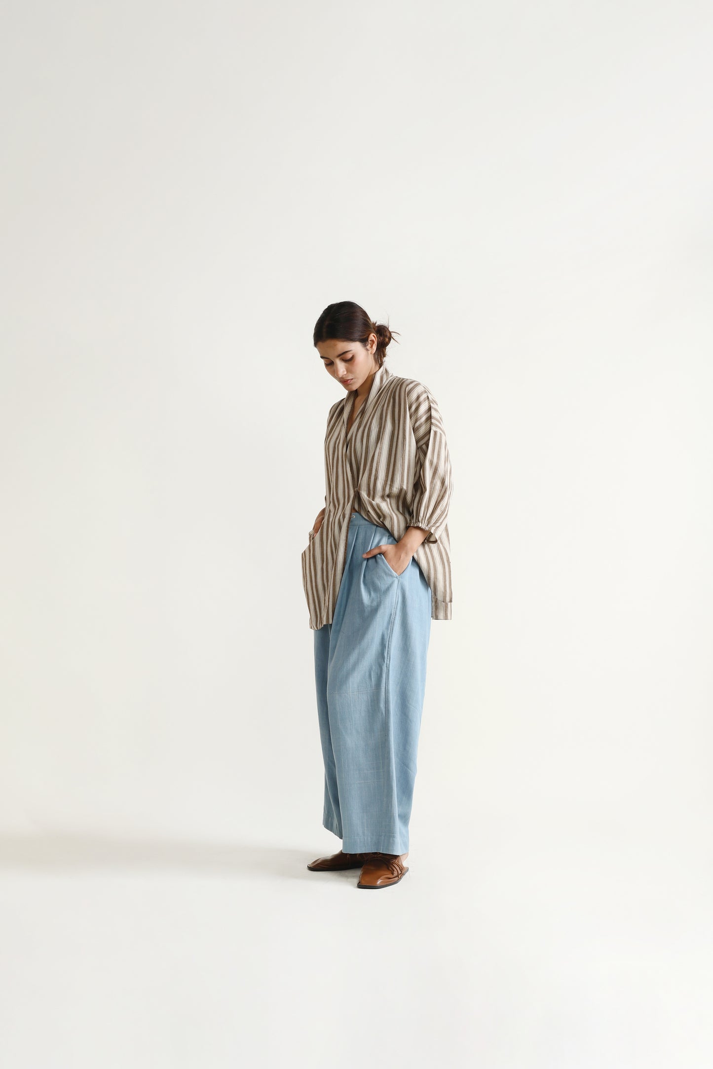 Chambray Relaxed Trousers