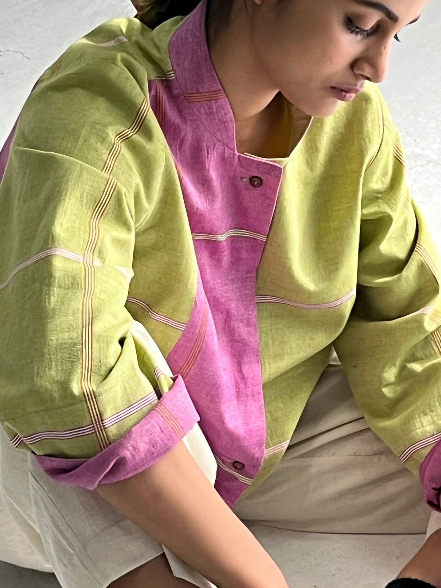 Rumal checks CROP SHIRT