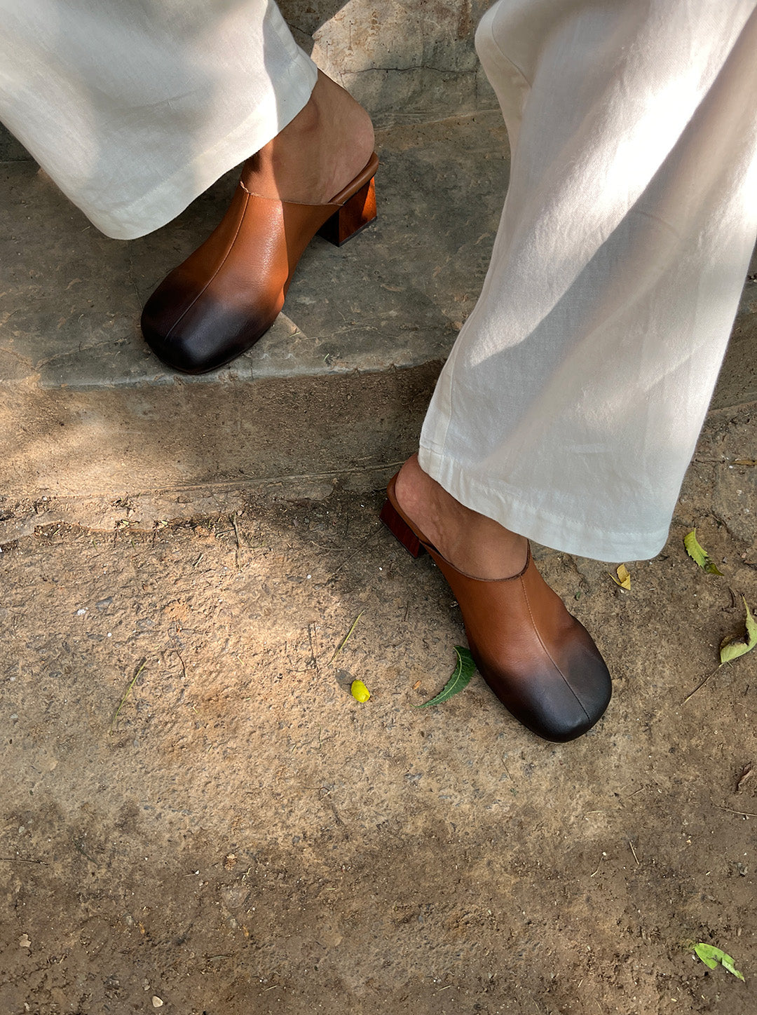 MULE WOMEN HEEL - TWO TONE