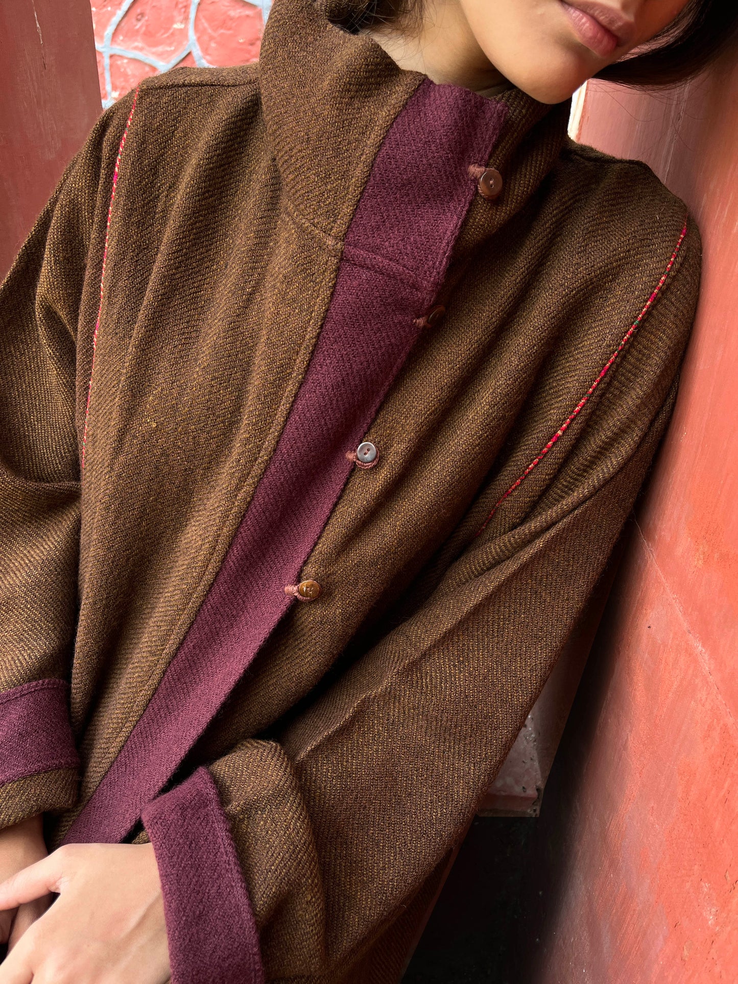 Cinnamon High Neck Jacket