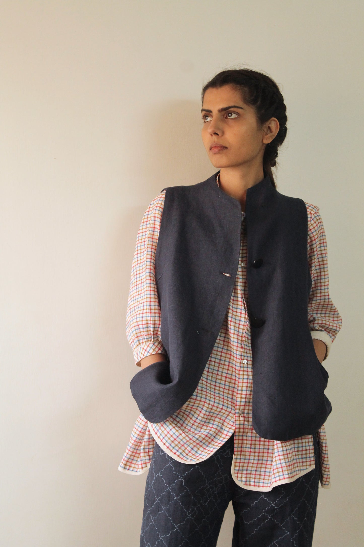 Midnight blue Linen Jacket