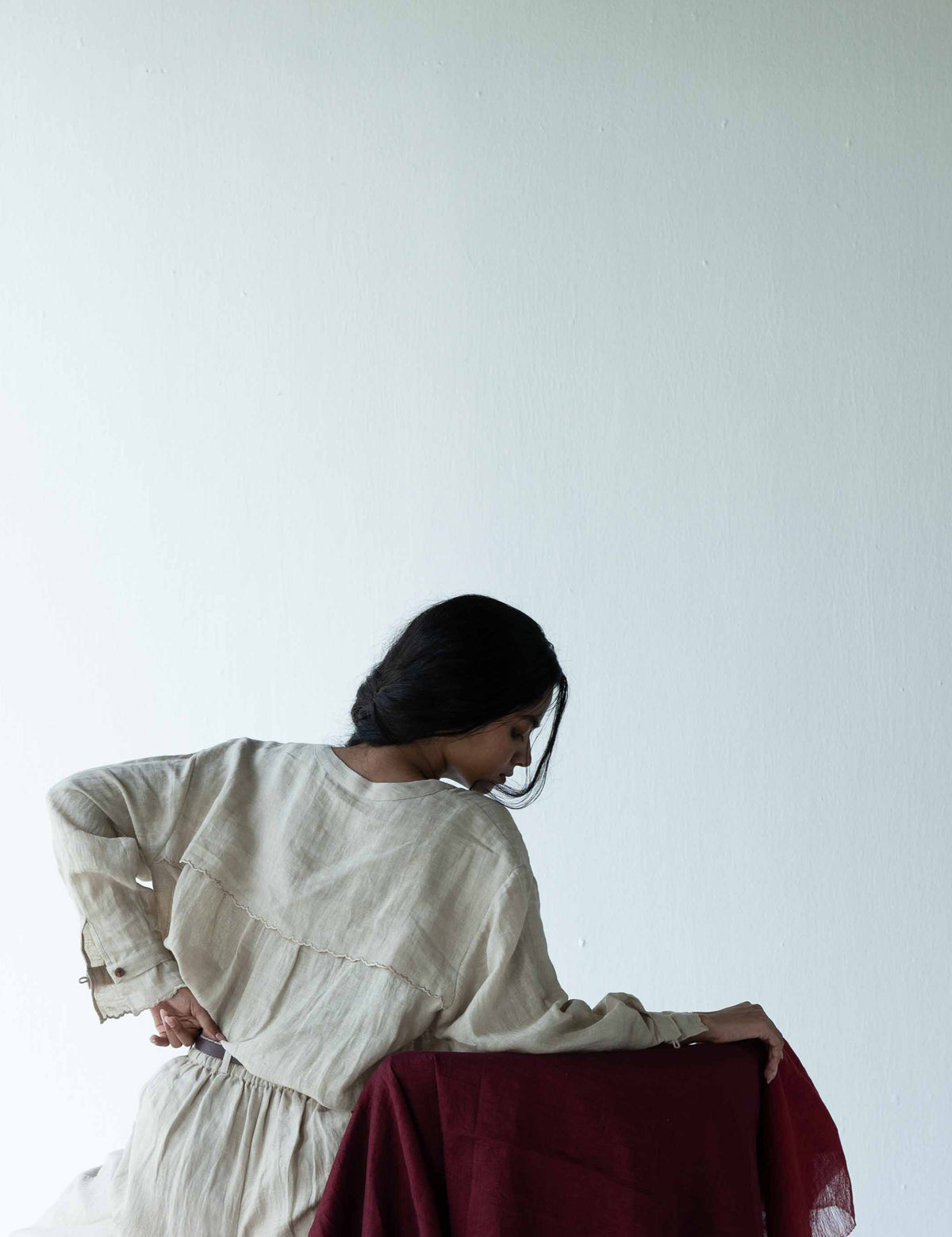 LINEN SCALLOP SHIRT