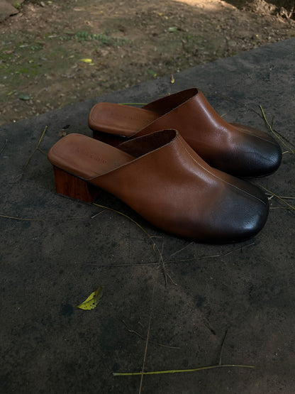 MULE WOMEN HEEL - TWO TONE