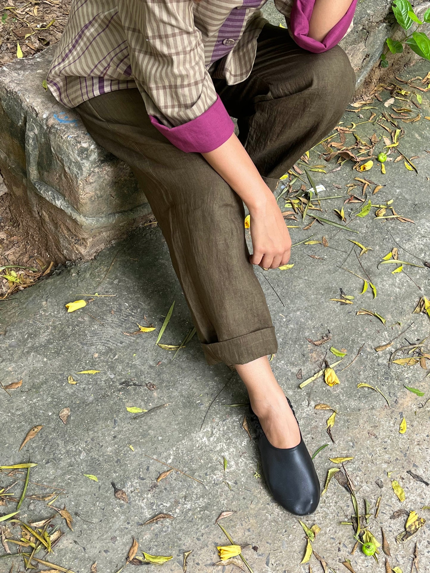 Olive Linen Pants