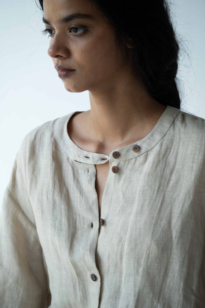 LINEN SCALLOP SHIRT