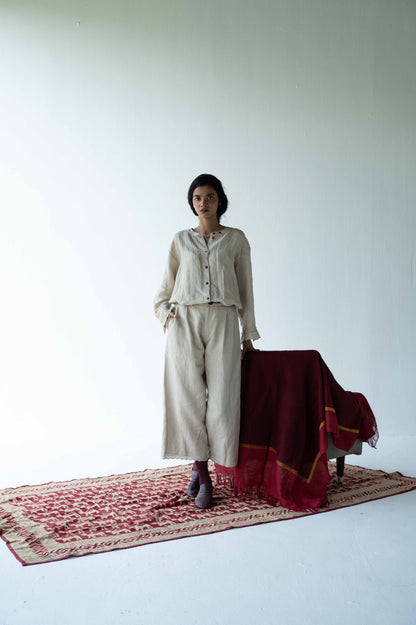 LINEN SCALLOP PANTS