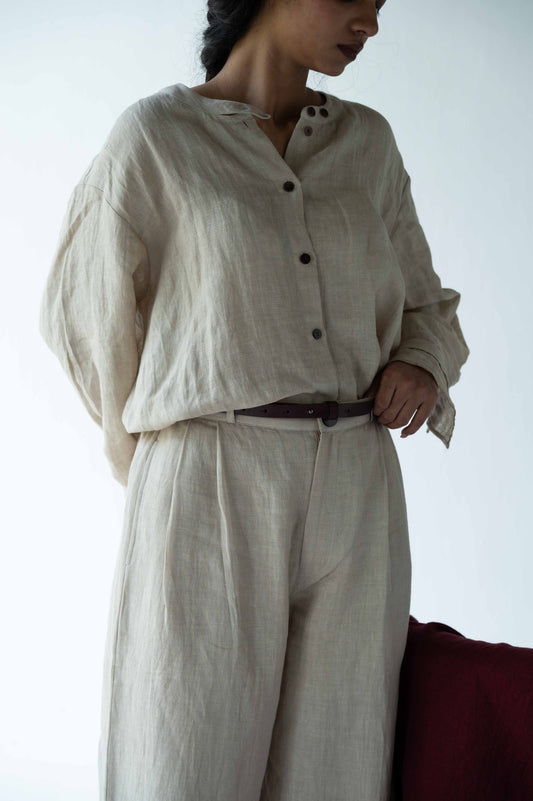 LINEN SCALLOP SHIRT