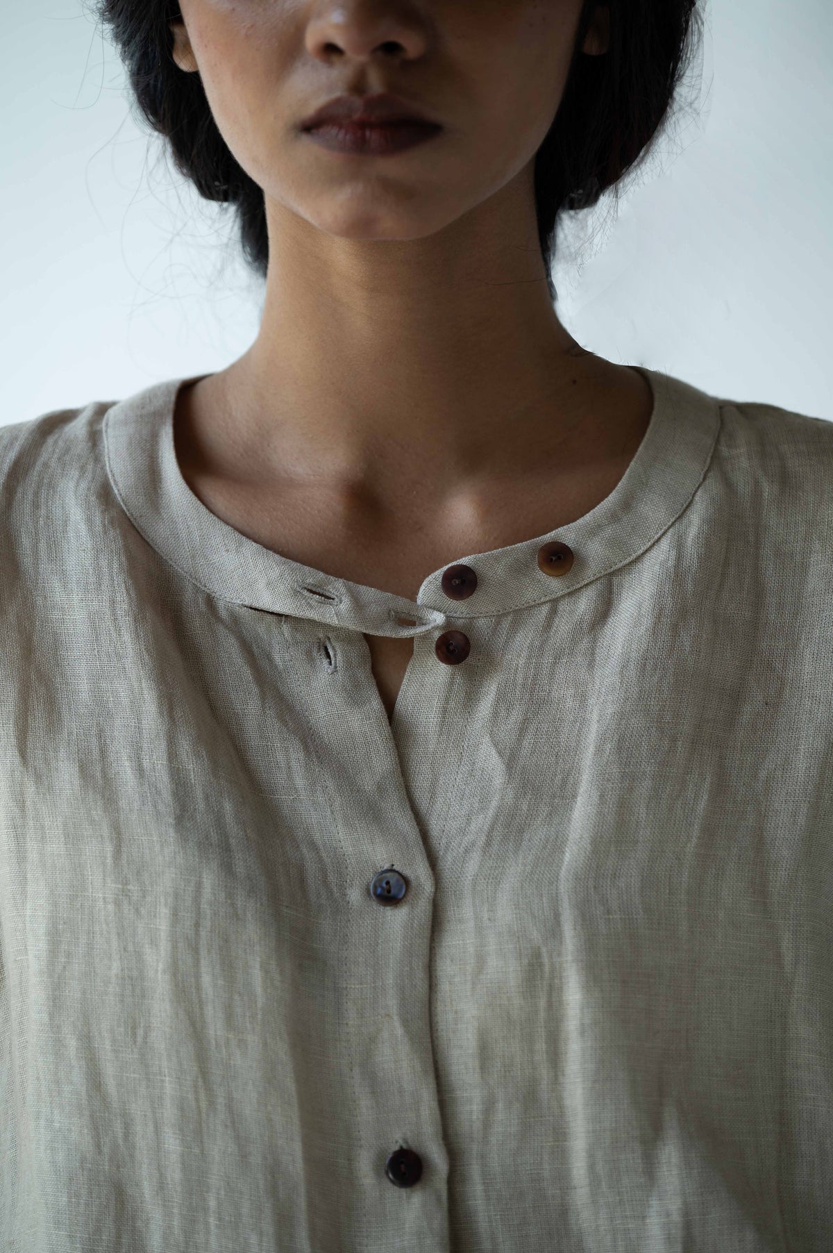 LINEN SCALLOP SHIRT