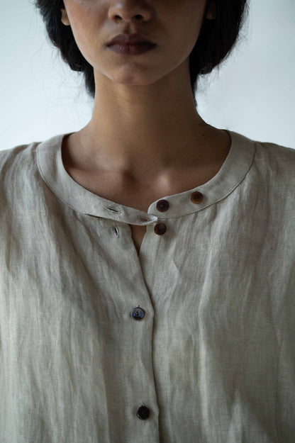 LINEN SCALLOP SHIRT