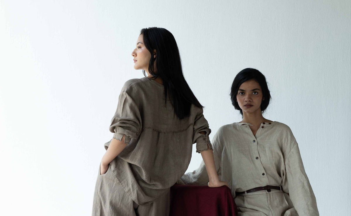 LINEN SCALLOP SHIRT