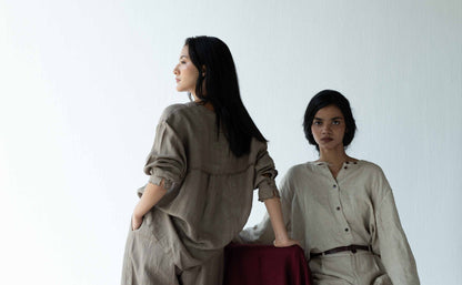 LINEN SCALLOP SHIRT