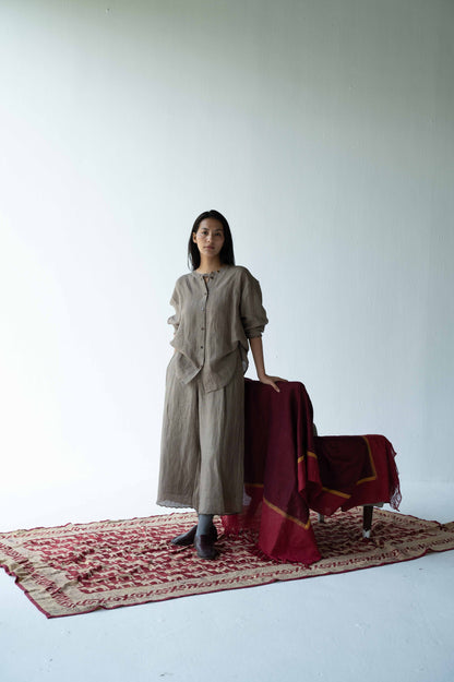 LINEN SCALLOP PANTS
