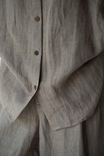 LINEN SCALLOP SHIRT