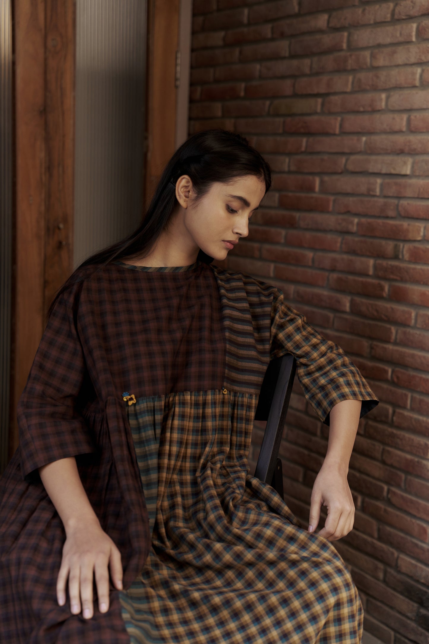 Bunai dress in Gingham Multicolour