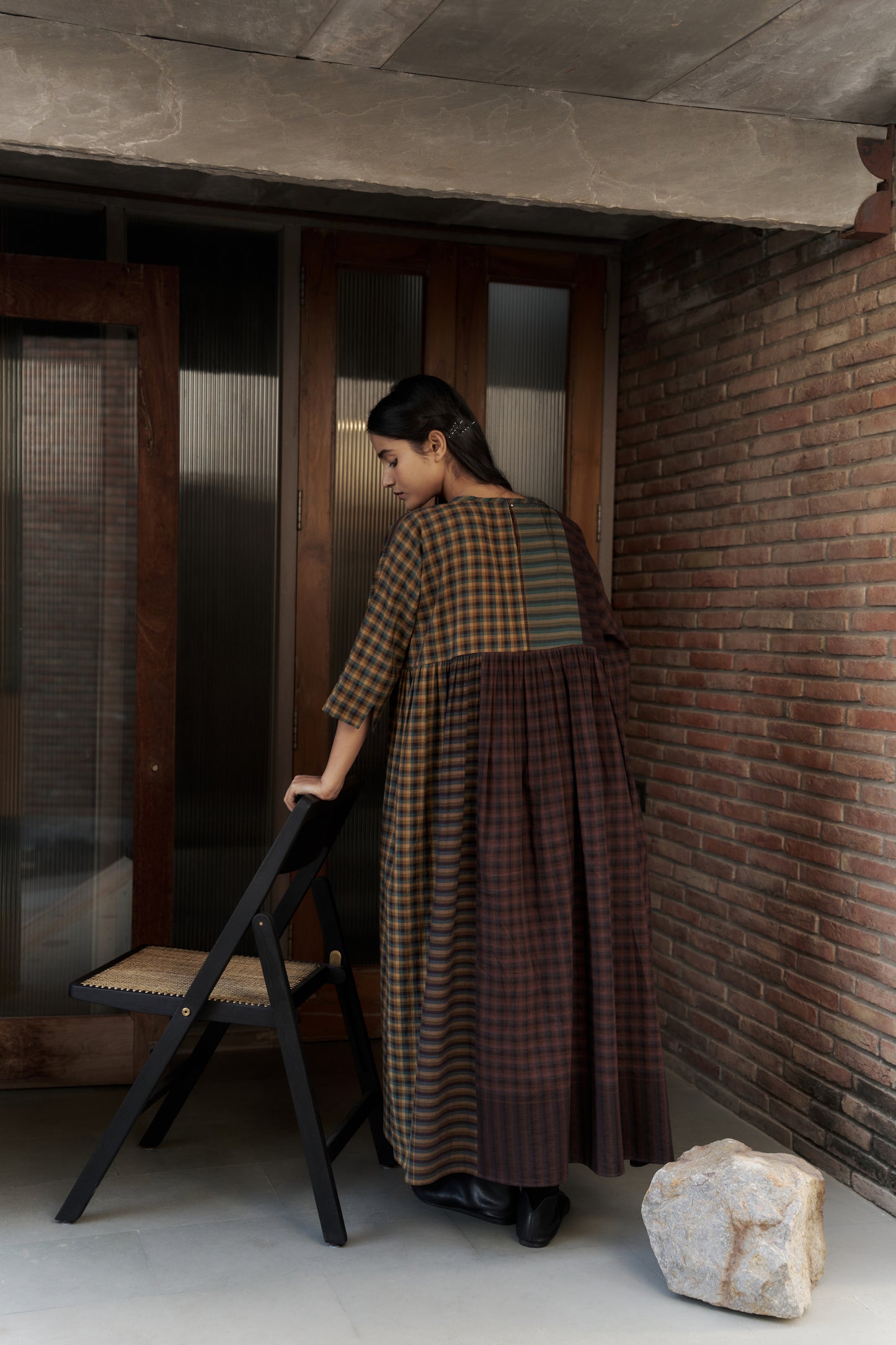 Bunai dress in Gingham Multicolour