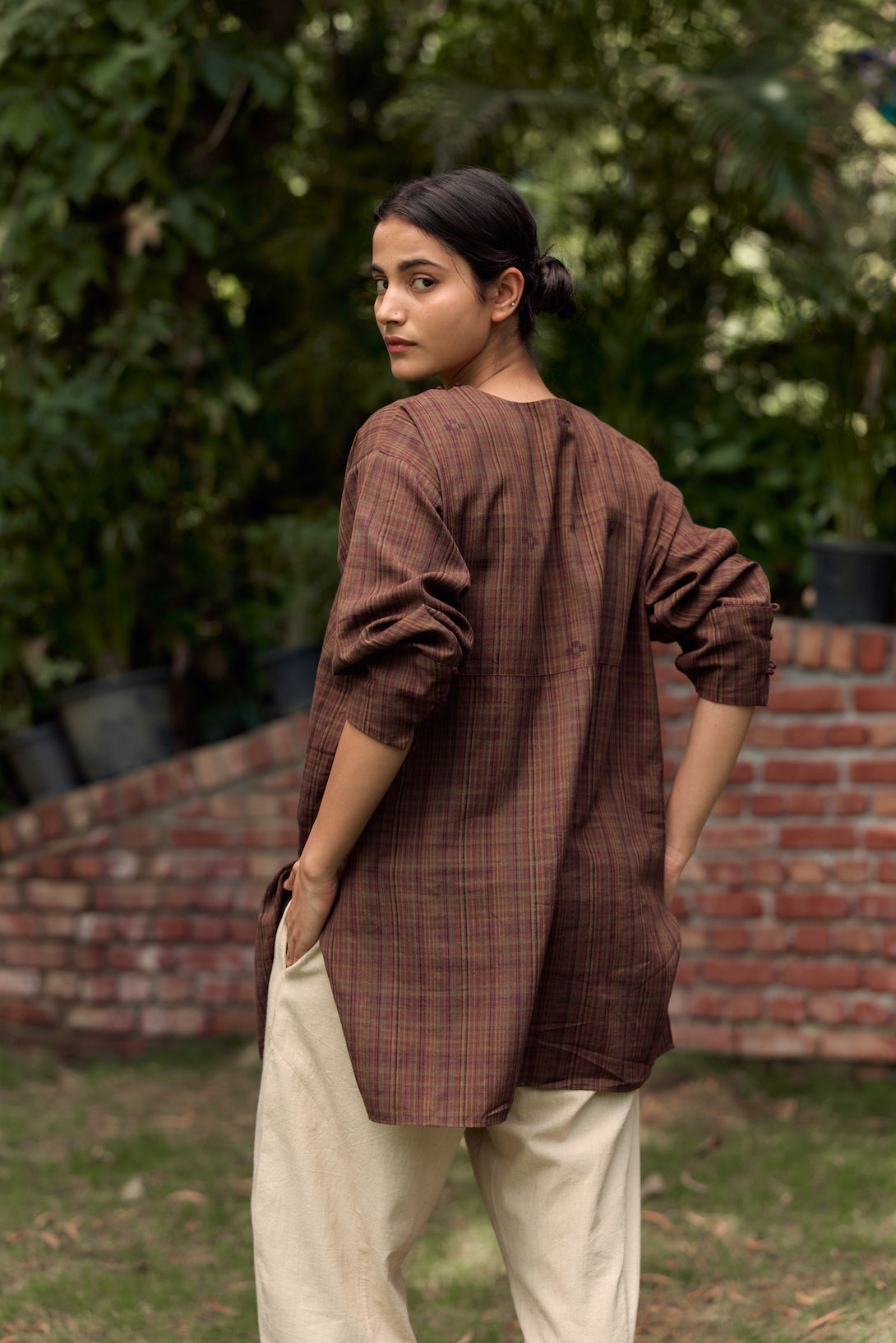 Garnet Jamdani Top