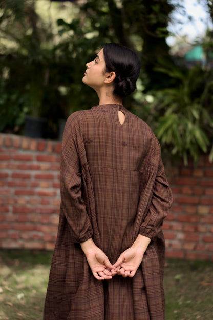 Garnet Jamdani Dress