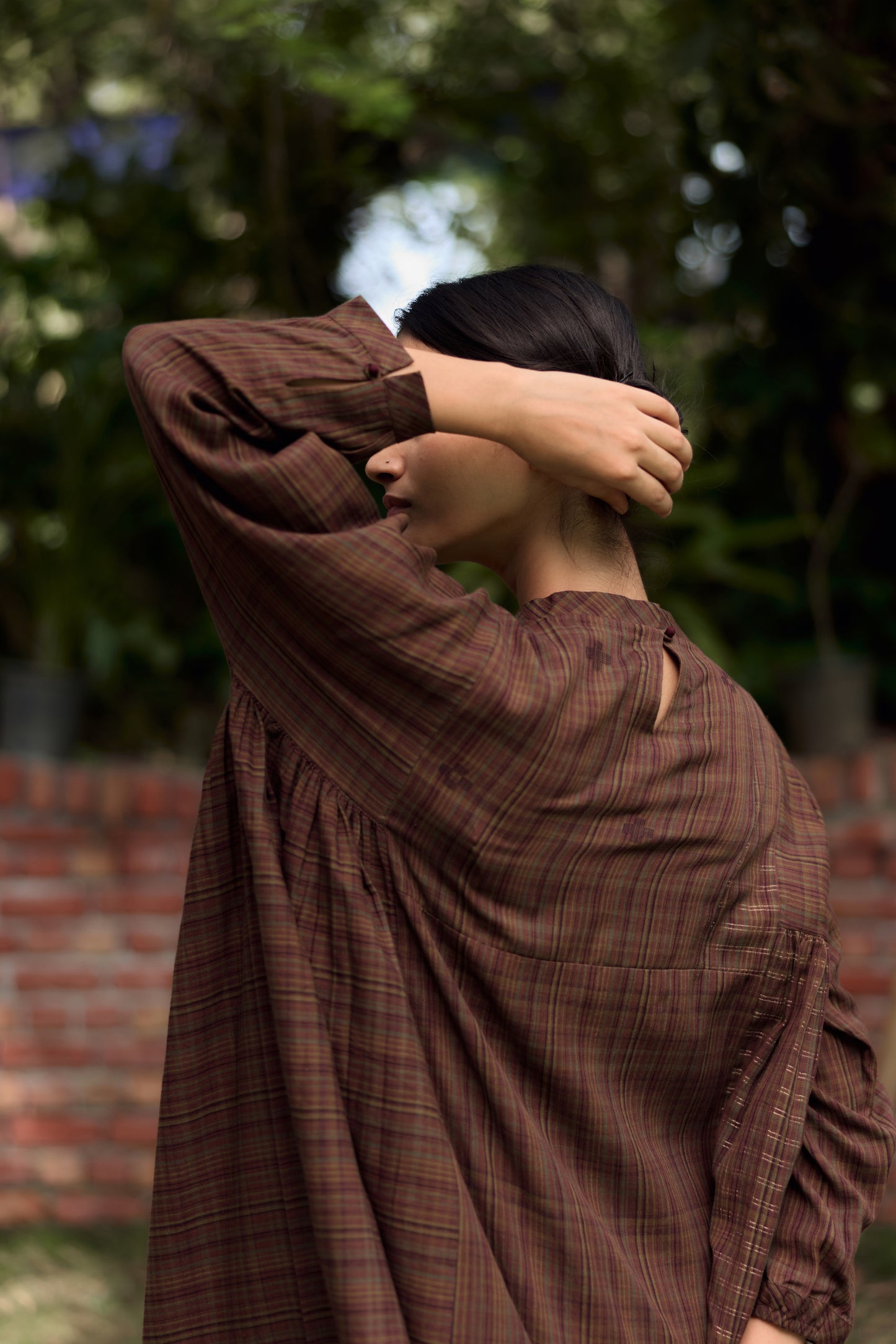 Garnet Jamdani Dress