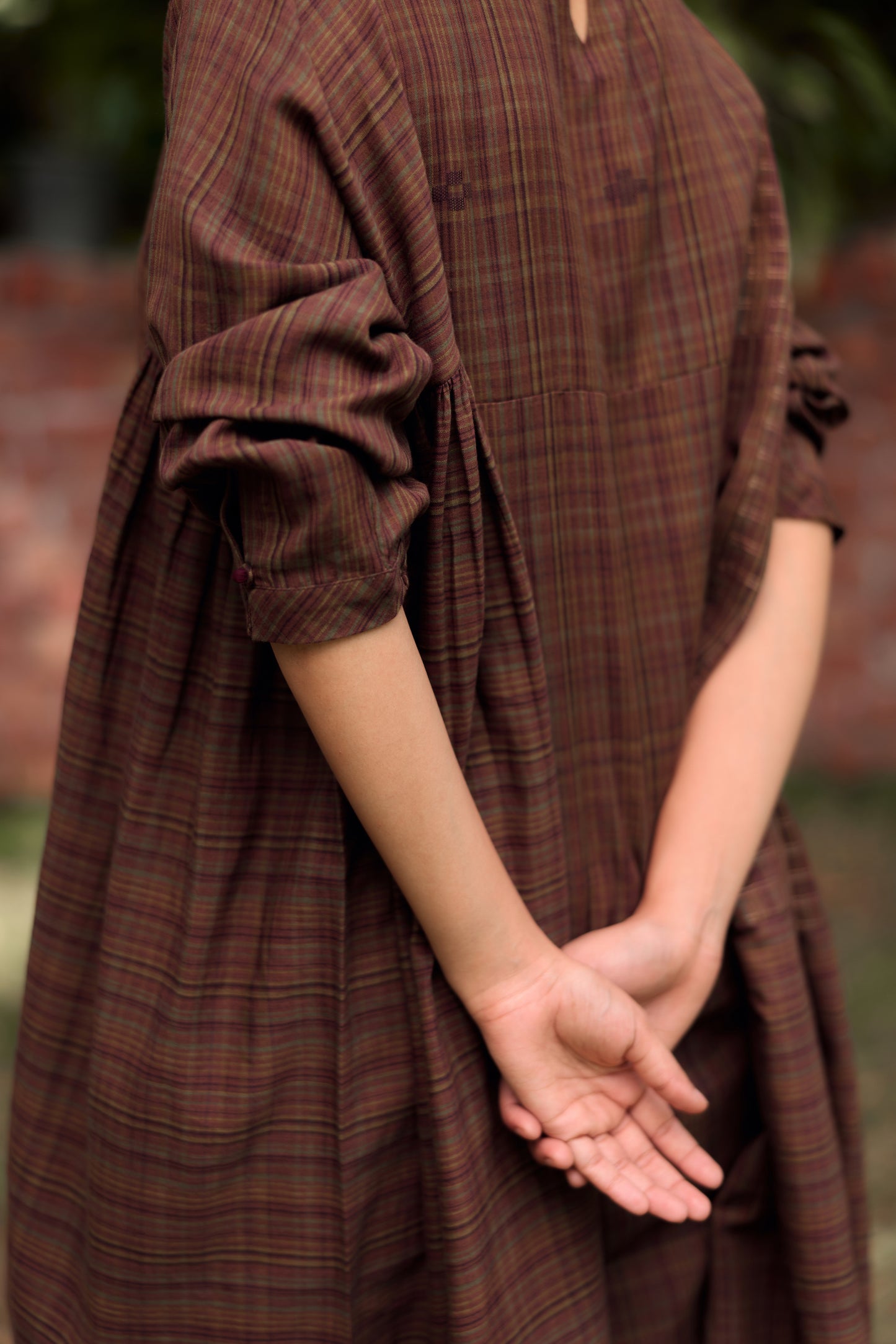 Garnet Jamdani Dress