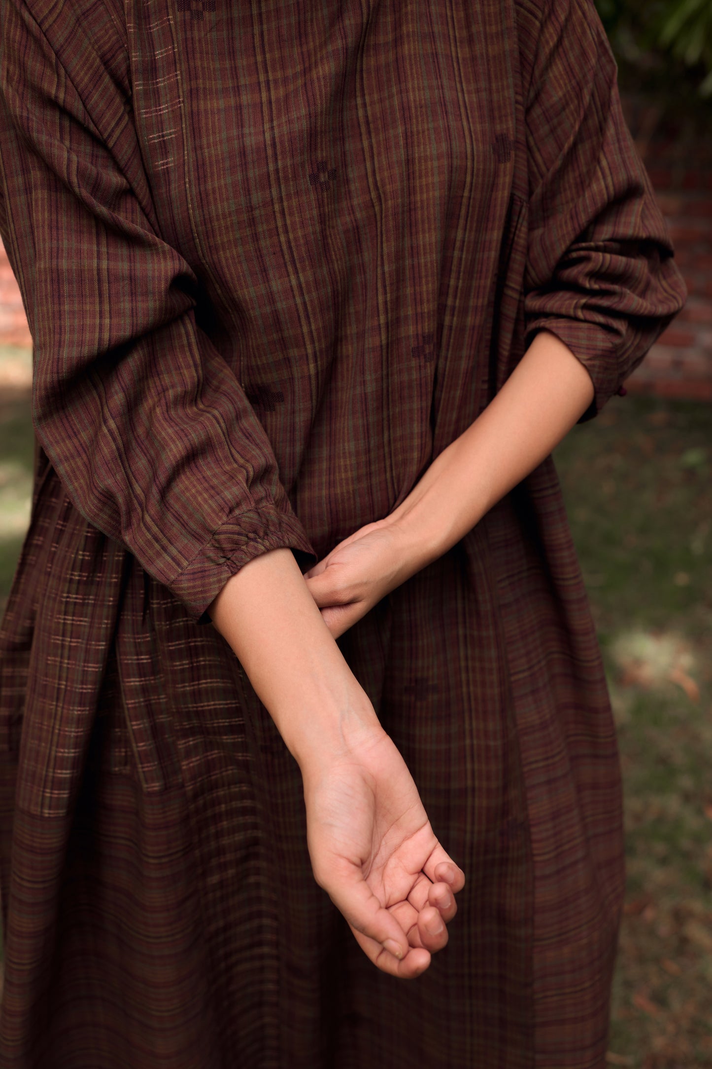 Garnet Jamdani Dress