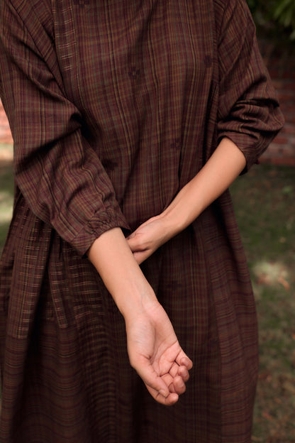 Garnet Jamdani Dress