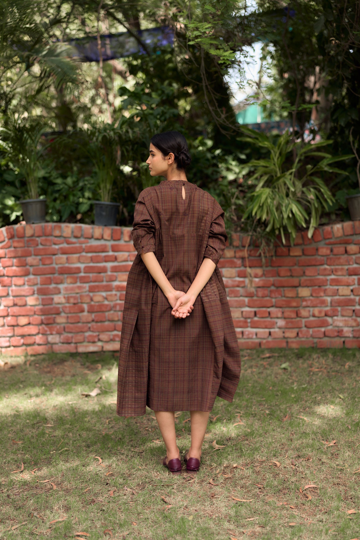 Garnet Jamdani Dress