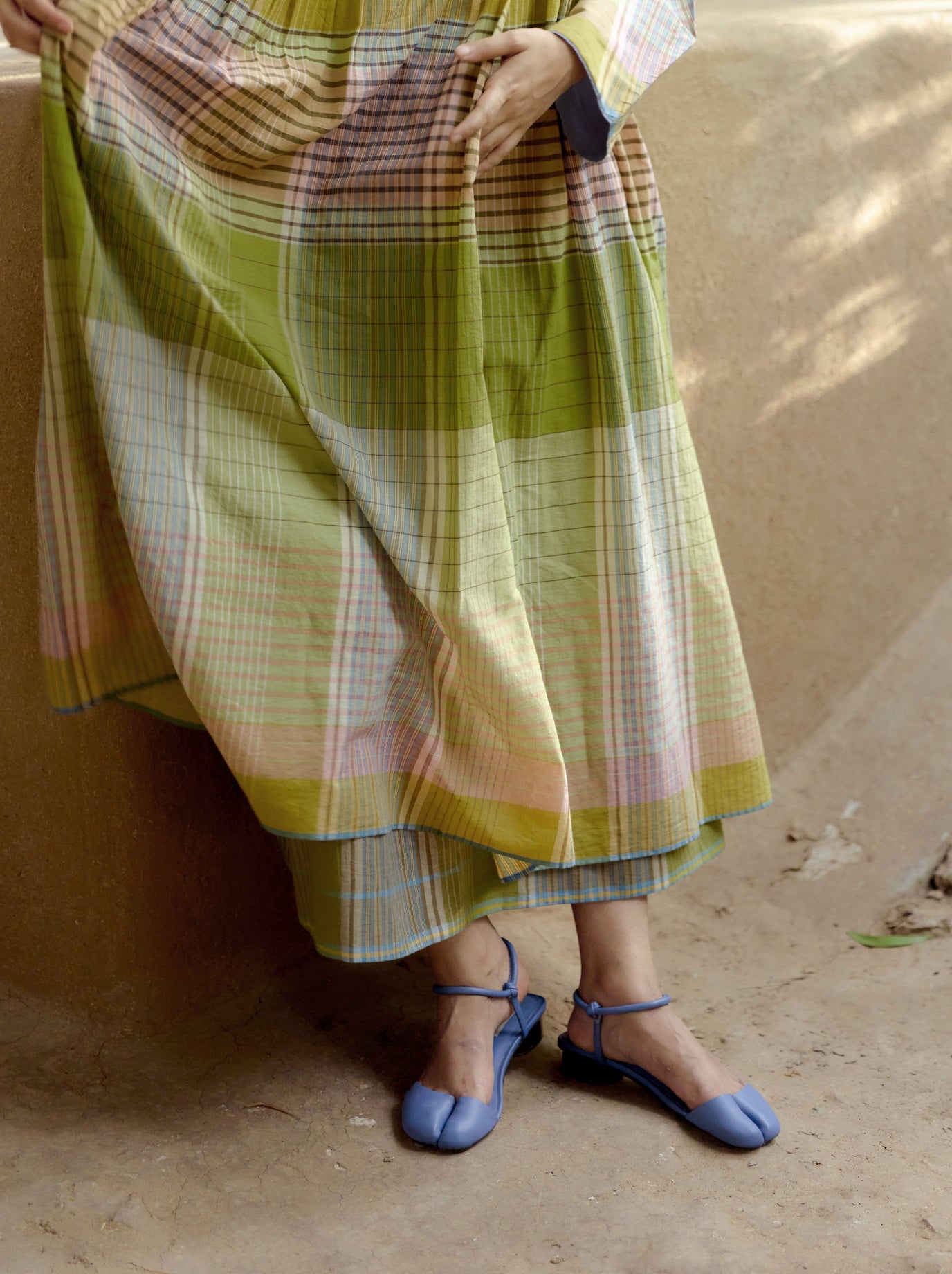 TABI Heel - Blue Ankle Tie